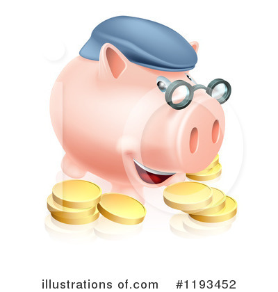 Royalty-Free (RF) Piggy Bank Clipart Illustration by AtStockIllustration - Stock Sample #1193452