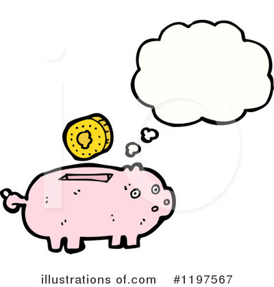 Royalty-Free (RF) Piggy Bank Clipart Illustration by lineartestpilot - Stock Sample #1197567