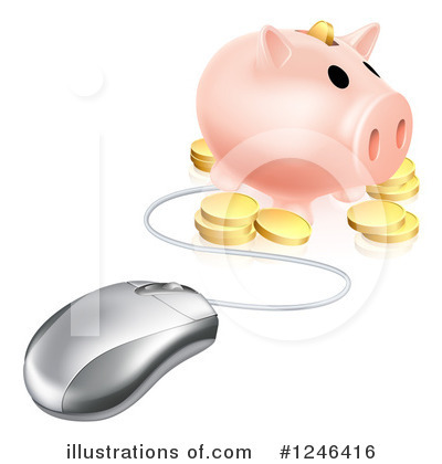 Piggy Bank Clipart #1246416 by AtStockIllustration