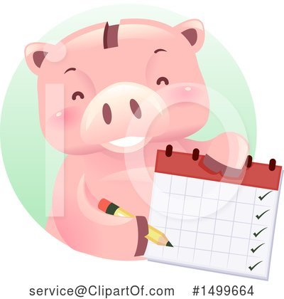 Royalty-Free (RF) Piggy Bank Clipart Illustration by BNP Design Studio - Stock Sample #1499664