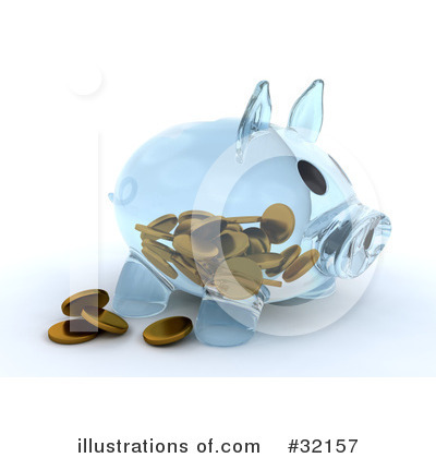 Piggy Bank Clipart #32157 by KJ Pargeter