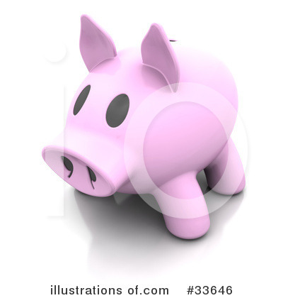 Royalty-Free (RF) Piggy Bank Clipart Illustration by KJ Pargeter - Stock Sample #33646
