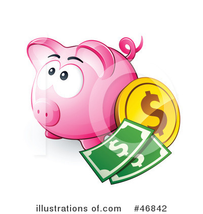 Royalty-Free (RF) Piggy Bank Clipart Illustration by beboy - Stock Sample #46842
