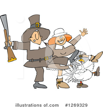 Royalty-Free (RF) Pilgrim Clipart Illustration by djart - Stock Sample #1269329