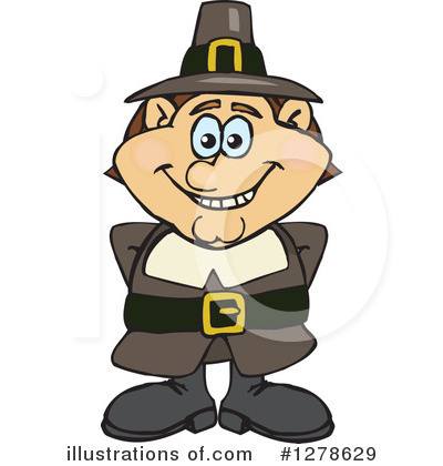 Royalty-Free (RF) Pilgrim Clipart Illustration by Dennis Holmes Designs - Stock Sample #1278629