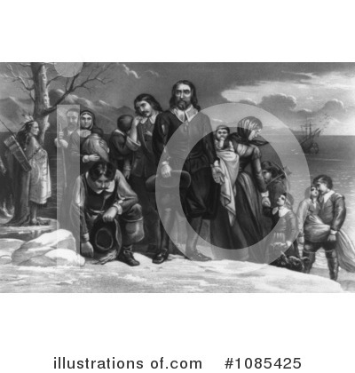 Royalty-Free (RF) Pilgrims Clipart Illustration by JVPD - Stock Sample #1085425