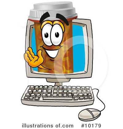 Royalty-Free (RF) Pill Bottle Clipart Illustration by Mascot Junction - Stock Sample #10179