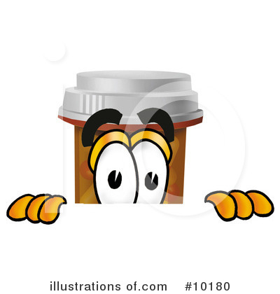Royalty-Free (RF) Pill Bottle Clipart Illustration by Mascot Junction - Stock Sample #10180