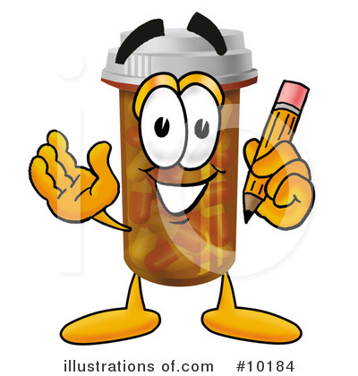 Royalty-Free (RF) Pill Bottle Clipart Illustration by Mascot Junction - Stock Sample #10184