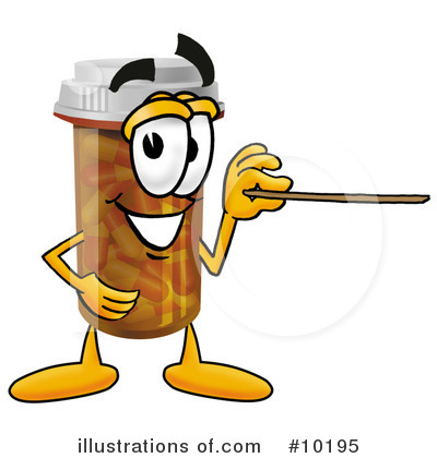 Royalty-Free (RF) Pill Bottle Clipart Illustration by Mascot Junction - Stock Sample #10195