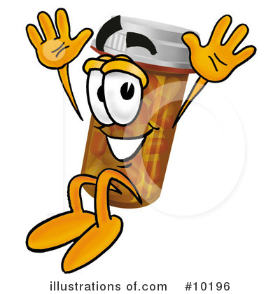 Royalty-Free (RF) Pill Bottle Clipart Illustration by Mascot Junction - Stock Sample #10196