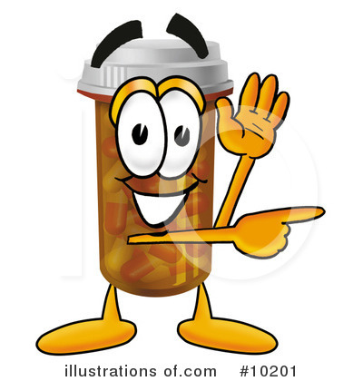 Royalty-Free (RF) Pill Bottle Clipart Illustration by Mascot Junction - Stock Sample #10201