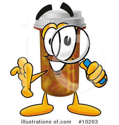 Royalty-Free (RF) Pill Bottle Clipart Illustration by Mascot Junction - Stock Sample #10203