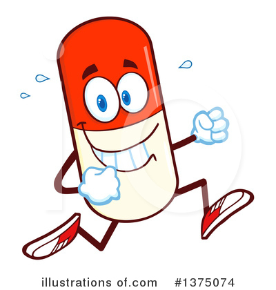 Pill Character Clipart #1375074 by Hit Toon
