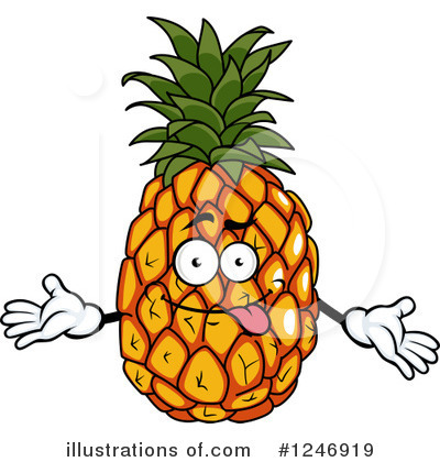Royalty-Free (RF) Pineapple Clipart Illustration by Vector Tradition SM - Stock Sample #1246919