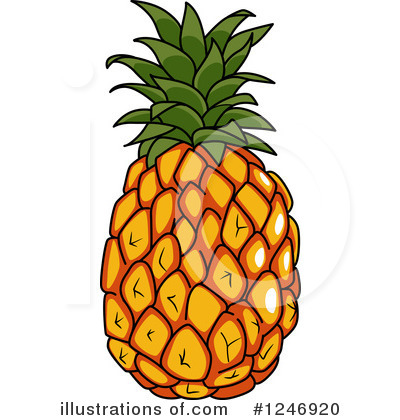 Royalty-Free (RF) Pineapple Clipart Illustration by Vector Tradition SM - Stock Sample #1246920