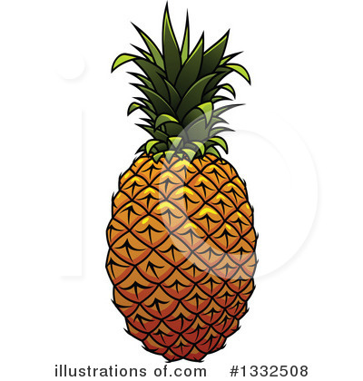 Royalty-Free (RF) Pineapple Clipart Illustration by Vector Tradition SM - Stock Sample #1332508