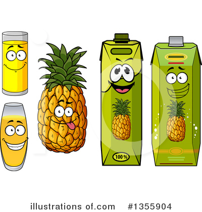 Royalty-Free (RF) Pineapple Clipart Illustration by Vector Tradition SM - Stock Sample #1355904