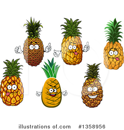 Royalty-Free (RF) Pineapple Clipart Illustration by Vector Tradition SM - Stock Sample #1358956