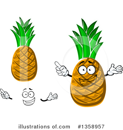 Royalty-Free (RF) Pineapple Clipart Illustration by Vector Tradition SM - Stock Sample #1358957