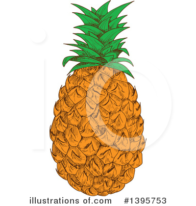Royalty-Free (RF) Pineapple Clipart Illustration by Vector Tradition SM - Stock Sample #1395753