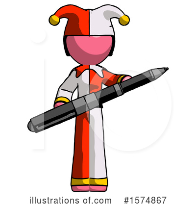 Royalty-Free (RF) Pink Design Mascot Clipart Illustration by Leo Blanchette - Stock Sample #1574867