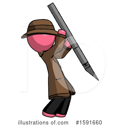 Royalty-Free (RF) Pink Design Mascot Clipart Illustration by Leo Blanchette - Stock Sample #1591660