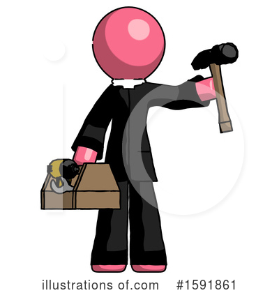 Royalty-Free (RF) Pink Design Mascot Clipart Illustration by Leo Blanchette - Stock Sample #1591861