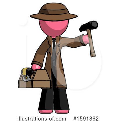 Royalty-Free (RF) Pink Design Mascot Clipart Illustration by Leo Blanchette - Stock Sample #1591862