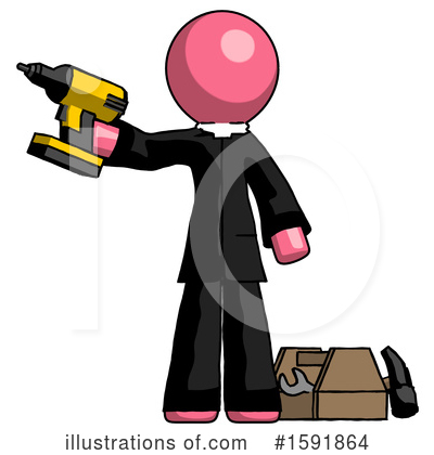 Royalty-Free (RF) Pink Design Mascot Clipart Illustration by Leo Blanchette - Stock Sample #1591864