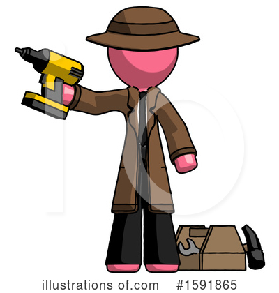 Royalty-Free (RF) Pink Design Mascot Clipart Illustration by Leo Blanchette - Stock Sample #1591865