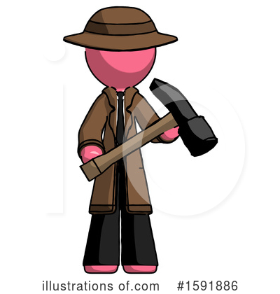 Royalty-Free (RF) Pink Design Mascot Clipart Illustration by Leo Blanchette - Stock Sample #1591886