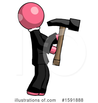 Royalty-Free (RF) Pink Design Mascot Clipart Illustration by Leo Blanchette - Stock Sample #1591888