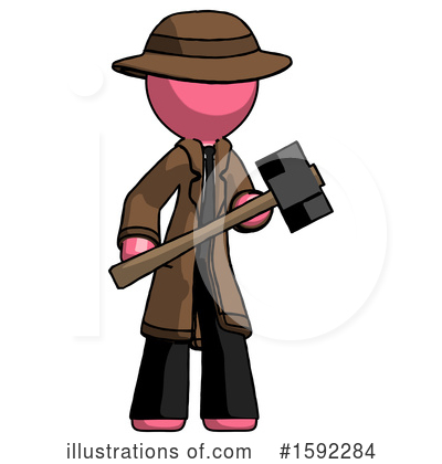 Royalty-Free (RF) Pink Design Mascot Clipart Illustration by Leo Blanchette - Stock Sample #1592284