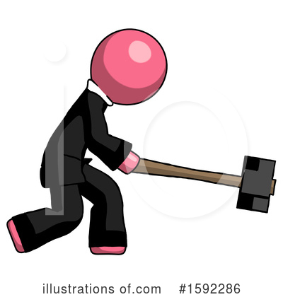 Royalty-Free (RF) Pink Design Mascot Clipart Illustration by Leo Blanchette - Stock Sample #1592286
