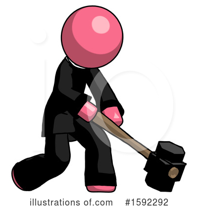 Royalty-Free (RF) Pink Design Mascot Clipart Illustration by Leo Blanchette - Stock Sample #1592292