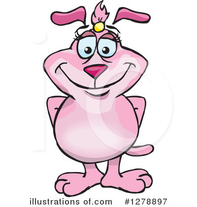 Royalty-Free (RF) Pink Dog Clipart Illustration by Dennis Holmes Designs - Stock Sample #1278897