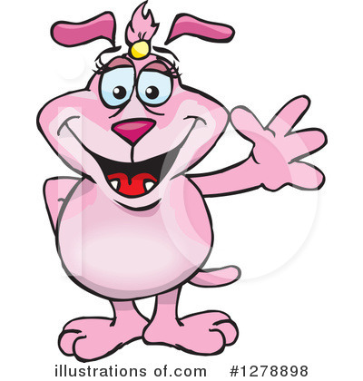 Royalty-Free (RF) Pink Dog Clipart Illustration by Dennis Holmes Designs - Stock Sample #1278898