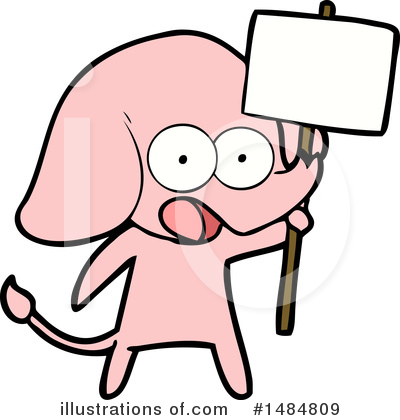 Royalty-Free (RF) Pink Elephant Clipart Illustration by lineartestpilot - Stock Sample #1484809