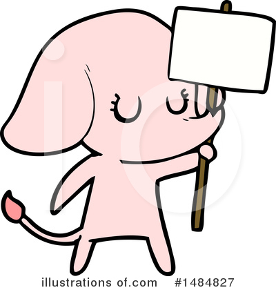 Royalty-Free (RF) Pink Elephant Clipart Illustration by lineartestpilot - Stock Sample #1484827