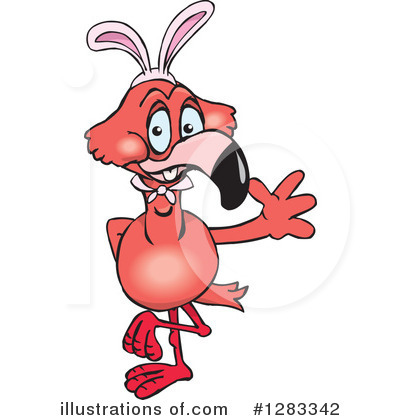 Royalty-Free (RF) Pink Flamingo Clipart Illustration by Dennis Holmes Designs - Stock Sample #1283342