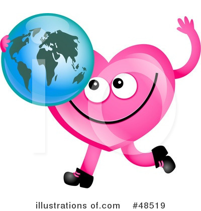 Royalty-Free (RF) Pink Heart Character Clipart Illustration by Prawny - Stock Sample #48519