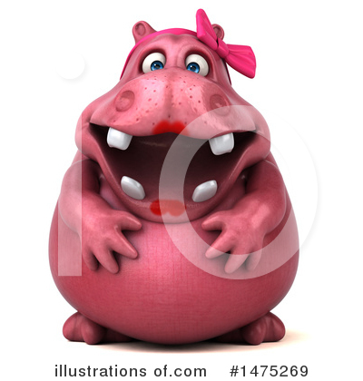 Royalty-Free (RF) Pink Hippo Clipart Illustration by Julos - Stock Sample #1475269