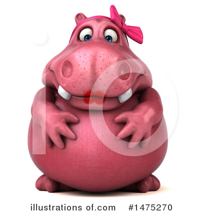 Royalty-Free (RF) Pink Hippo Clipart Illustration by Julos - Stock Sample #1475270