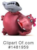 Pink Hippo Clipart #1481959 by Julos