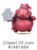 Pink Hippo Clipart #1481964 by Julos