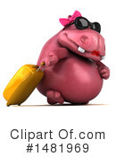 Pink Hippo Clipart #1481969 by Julos