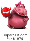 Pink Hippo Clipart #1481979 by Julos