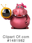 Pink Hippo Clipart #1481982 by Julos