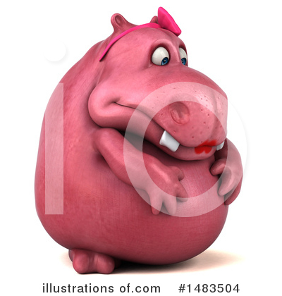 Royalty-Free (RF) Pink Hippo Clipart Illustration by Julos - Stock Sample #1483504